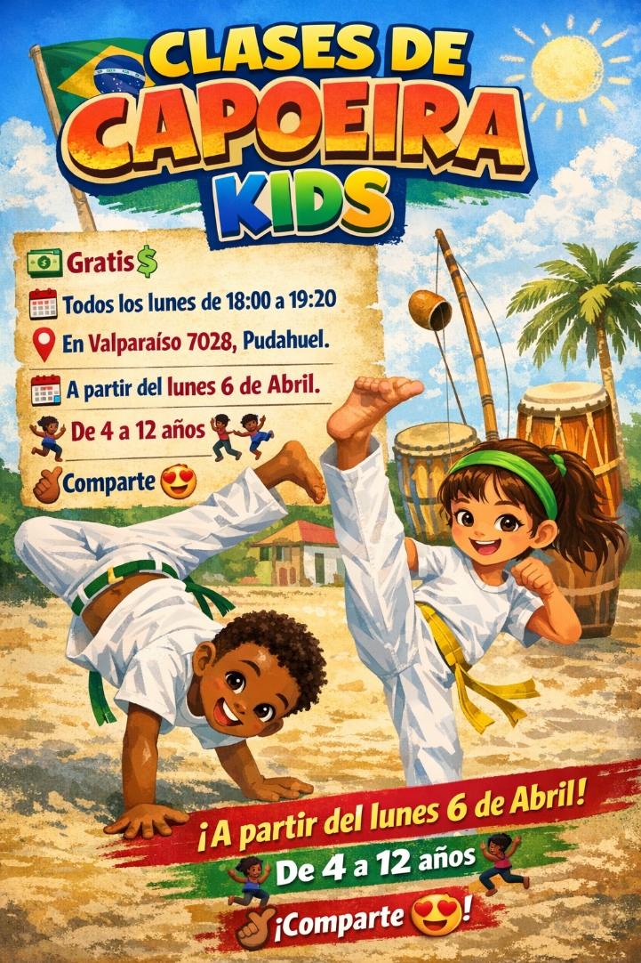 Capoeira para Niños en Pudahuel – Clases Gratuitas 4 a 12 años